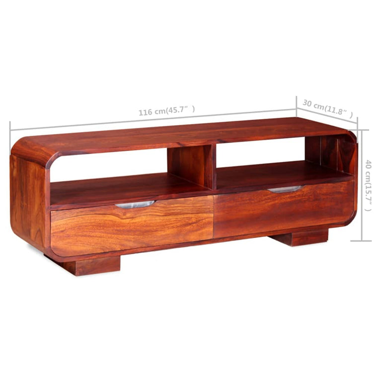 Tv-meubel 116x30x40 cm massief sheeshamhout MeubelReus