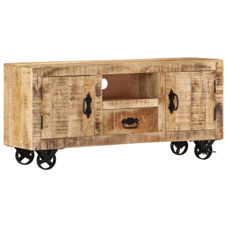 Tv-meubel 110x30x50 cm ruw mangohout MeubelReus
