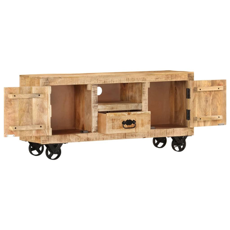 Tv-meubel 110x30x50 cm ruw mangohout MeubelReus
