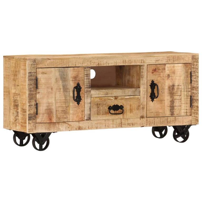 Tv-meubel 110x30x50 cm ruw mangohout MeubelReus