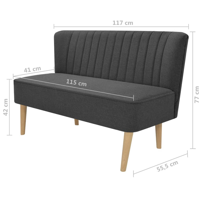 Bank 117x55,5x77 cm stof donkergrijs MeubelReus