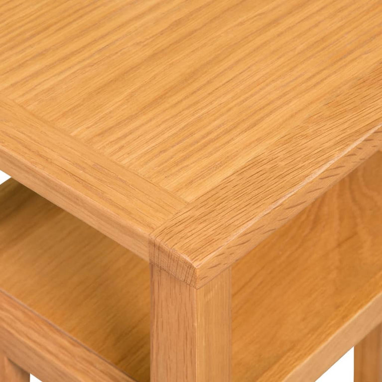 Bijzettafel met tijdschrifthouder 27x35x55 cm massief eikenhout MeubelReus