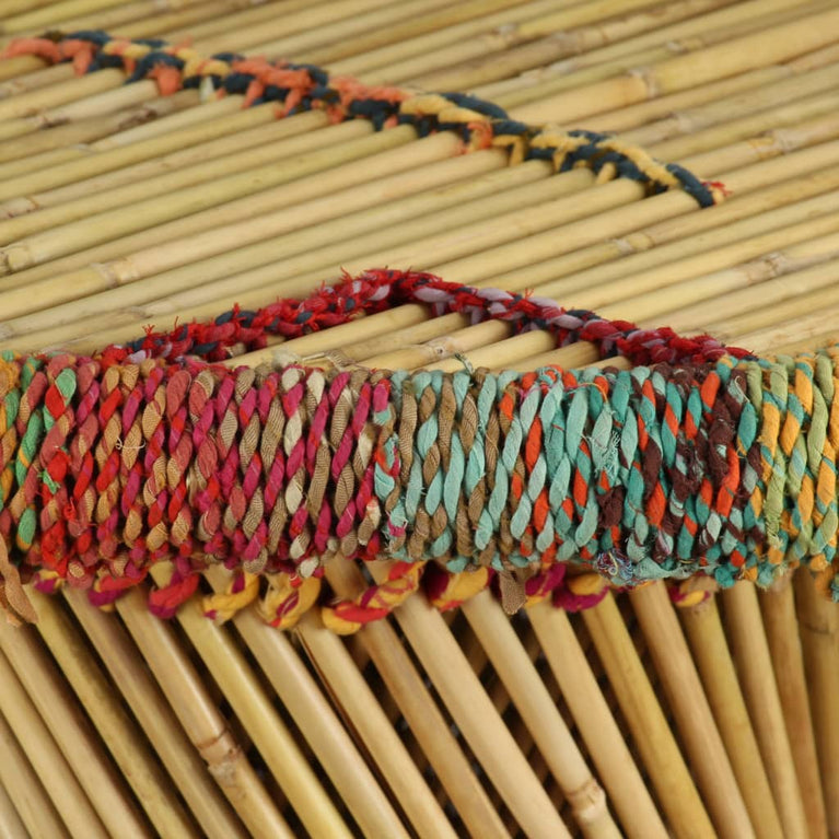 Salontafel achthoekig met chindi details bamboe meerkleurig MeubelReus