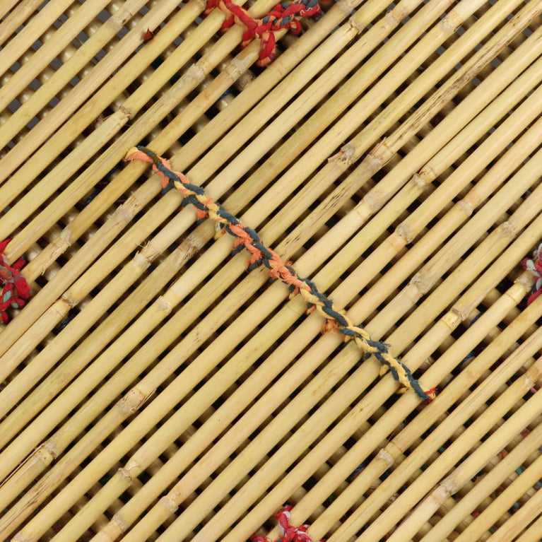 Salontafel achthoekig met chindi details bamboe meerkleurig MeubelReus