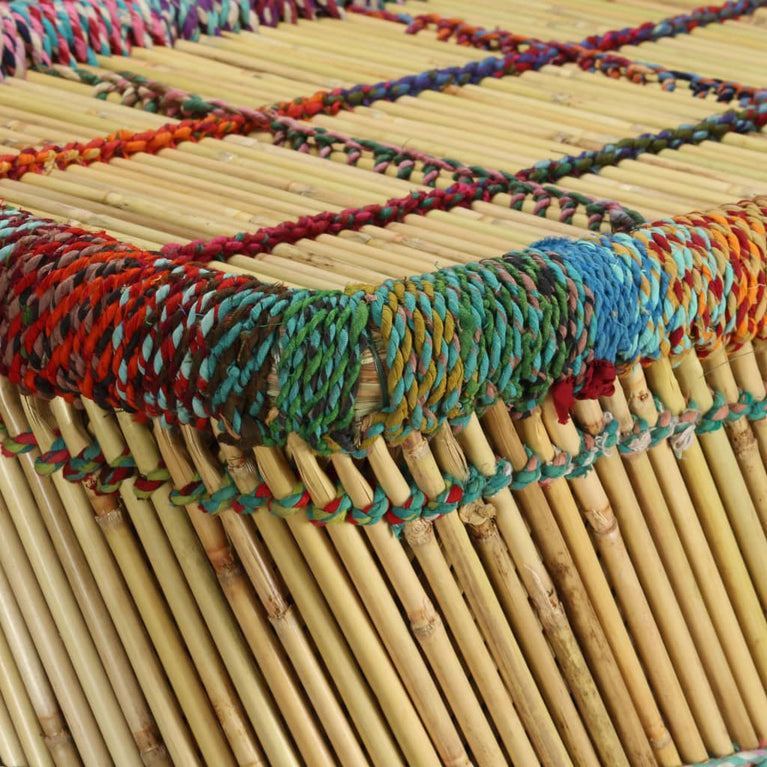 Salontafel met chindi details bamboe meerkleurig MeubelReus