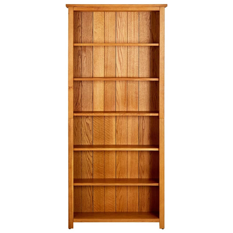 Boekenkast met 6 schappen 80x22,5x180 cm massief eikenhout MeubelReus