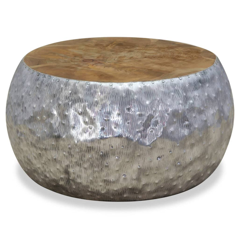 Salontafel 60x60x30 cm aluminium teakhout MeubelReus