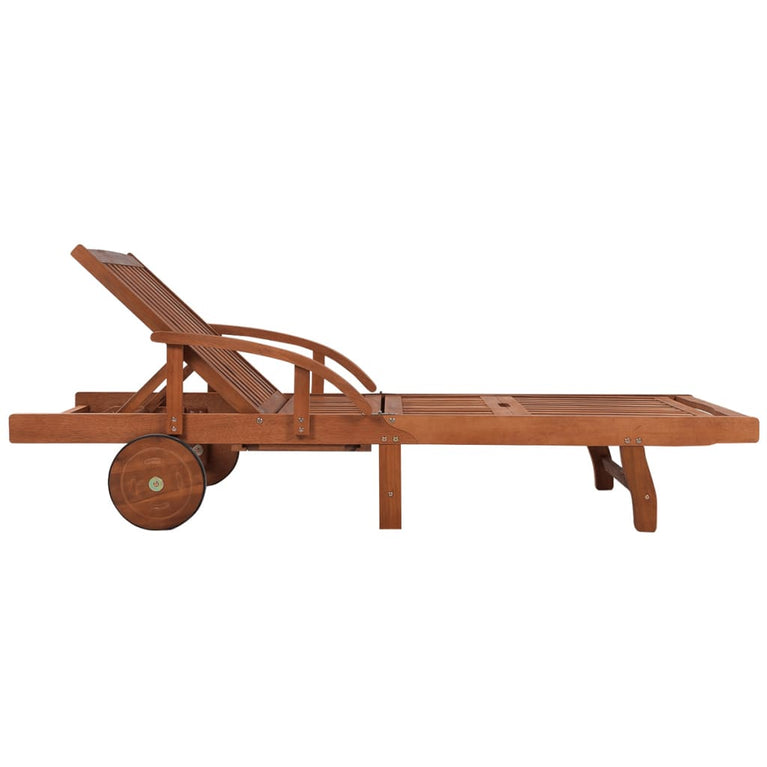Ligbedden 2 st met tafel massief acaciahout MeubelReus