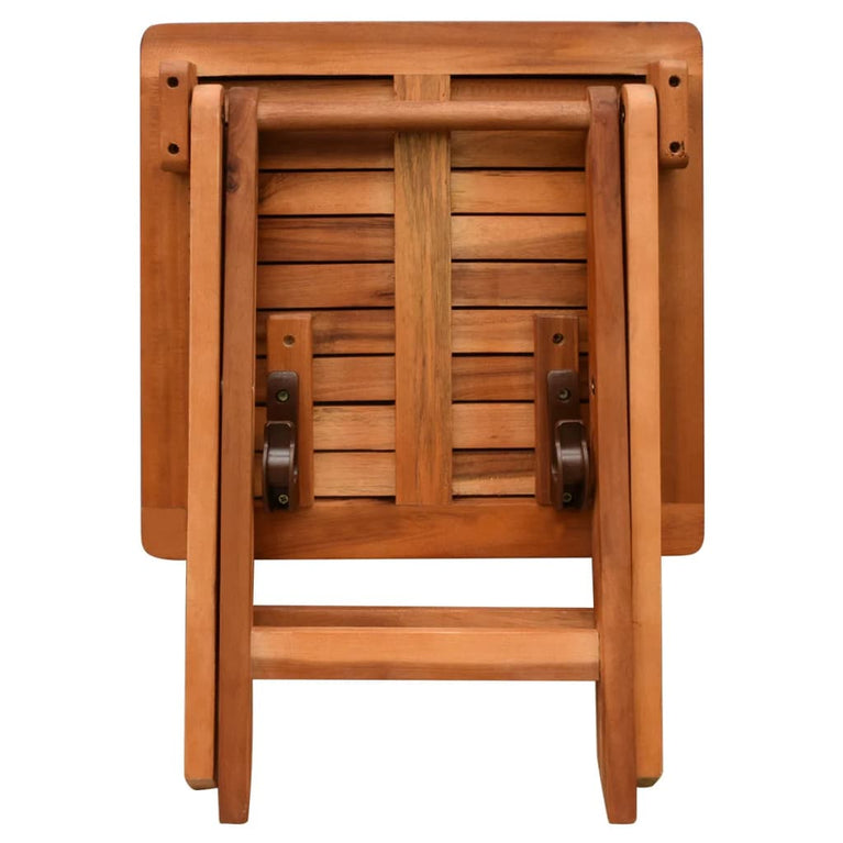 Ligbedden 2 st met tafel massief acaciahout MeubelReus