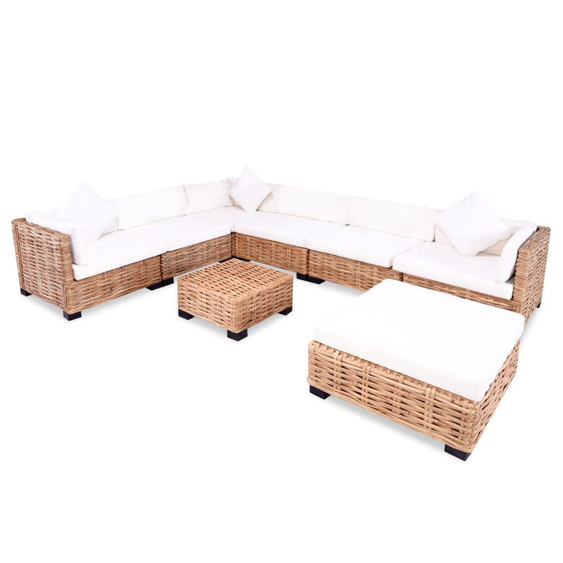 Loungeset natuurlijk rattan 27-delig MeubelReus