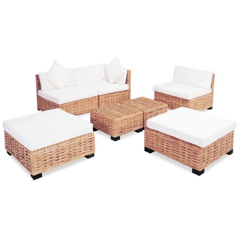 Loungeset natuurlijk rattan 18-delig MeubelReus