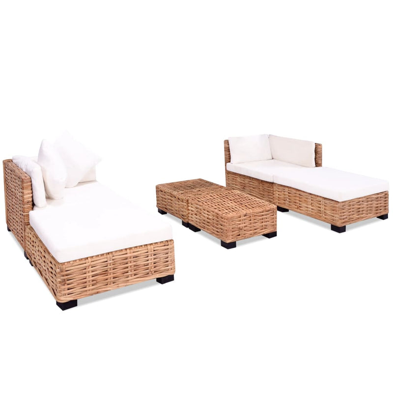 Loungeset natuurlijk rattan 16-delig MeubelReus