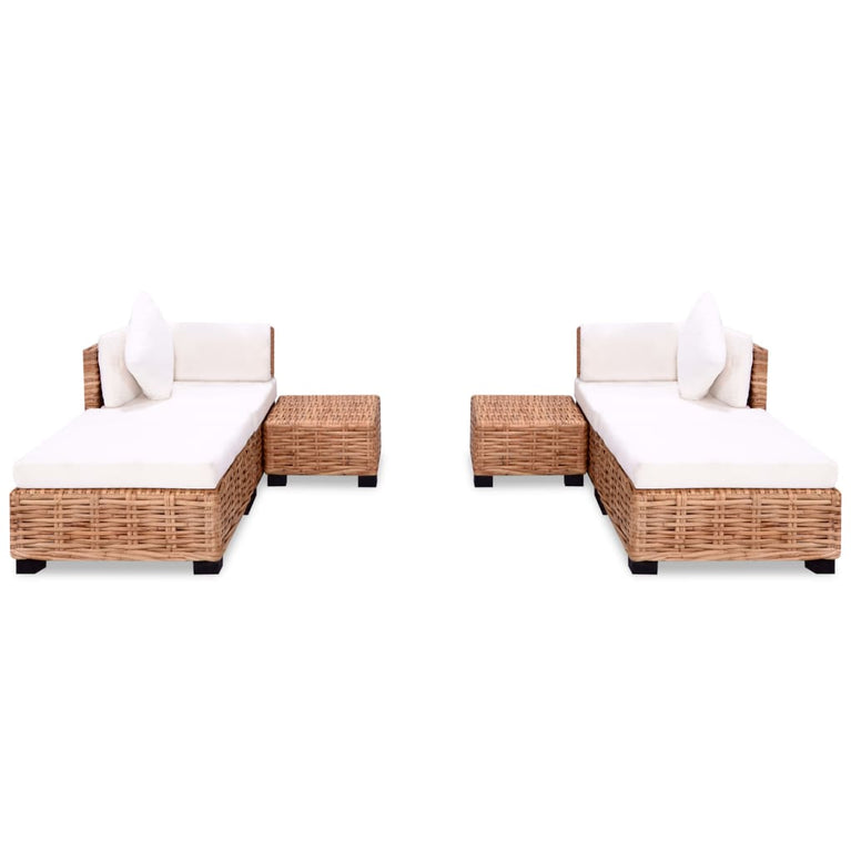 Loungeset natuurlijk rattan 16-delig MeubelReus