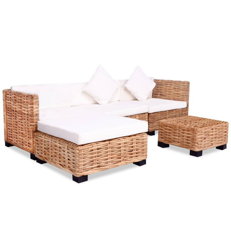 Loungeset natuurlijk rattan 14-delig MeubelReus