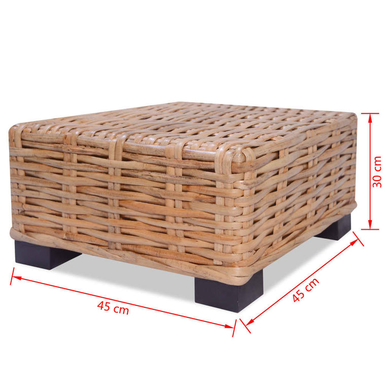 Salontafel natuurlijk rattan 45x45x30 cm MeubelReus