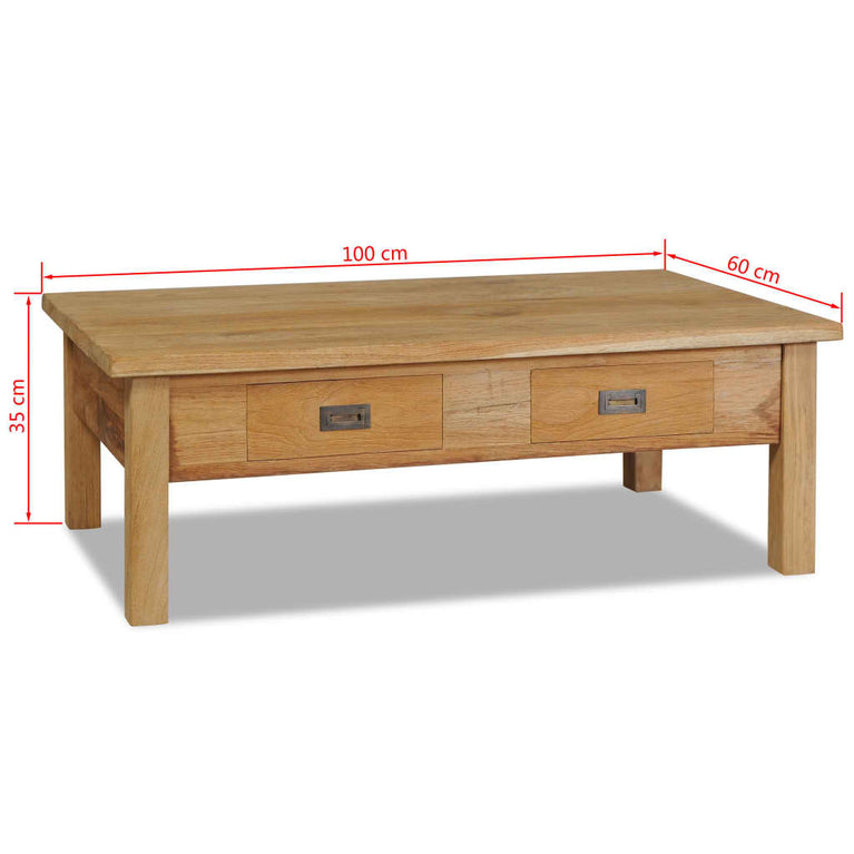 Salontafel massief teakhout 100x60x35 cm MeubelReus