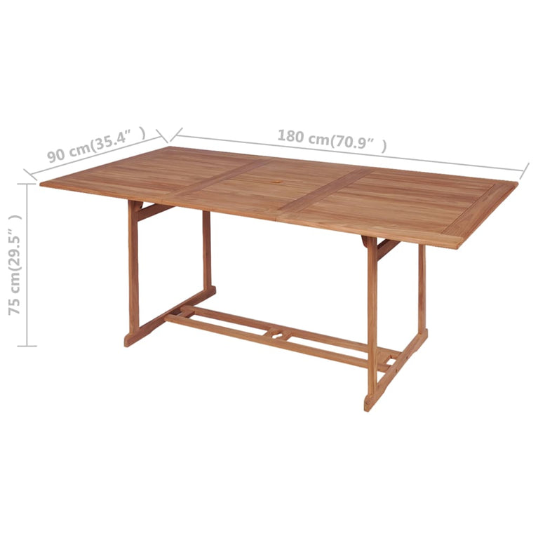 Tuintafel 180x90x75 cm massief teakhout MeubelReus