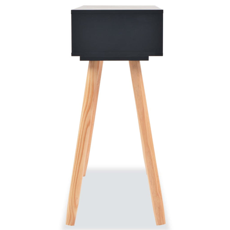 Wandtafel 80x30x72 cm massief grenenhout zwart MeubelReus