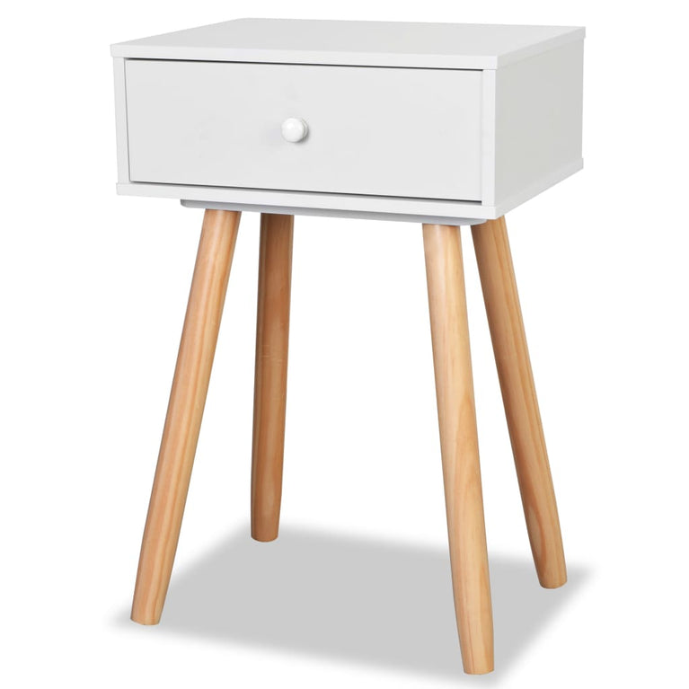 Nachtkastjes 2 st 40x30x61 cm massief grenenhout wit MeubelReus