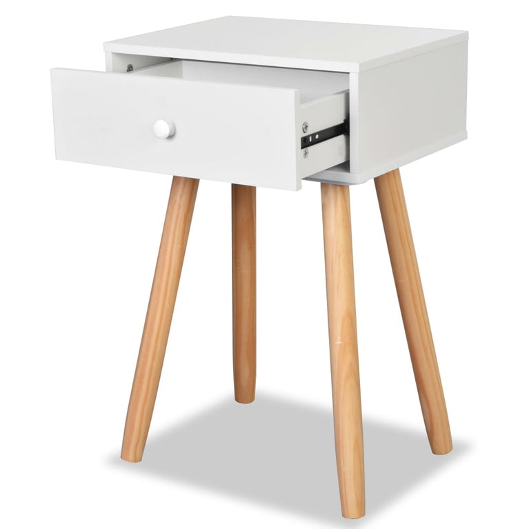 Nachtkastjes 2 st 40x30x61 cm massief grenenhout wit MeubelReus