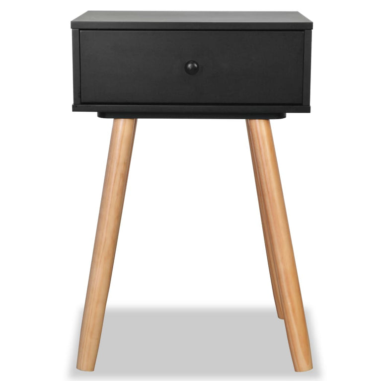 Nachtkastjes 2 st 40x30x61 cm massief grenenhout zwart MeubelReus