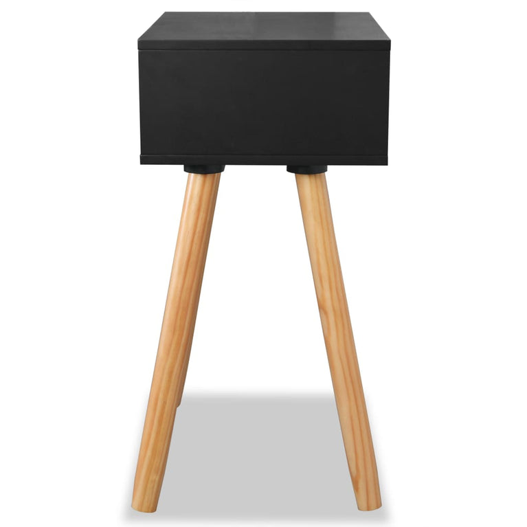 Nachtkastjes 2 st 40x30x61 cm massief grenenhout zwart MeubelReus