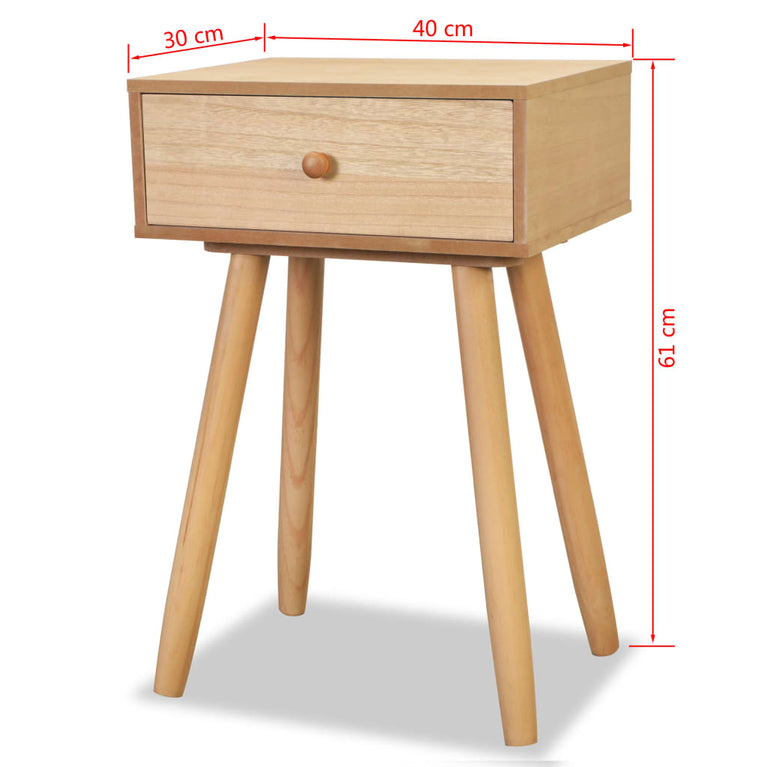 Nachtkastjes 2 st 40x30x61 cm massief grenenhout bruin MeubelReus