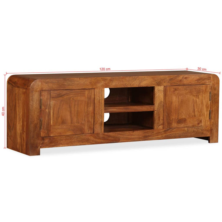 Tv-meubel 120x30x40 cm massief hout met honingafwerking MeubelReus