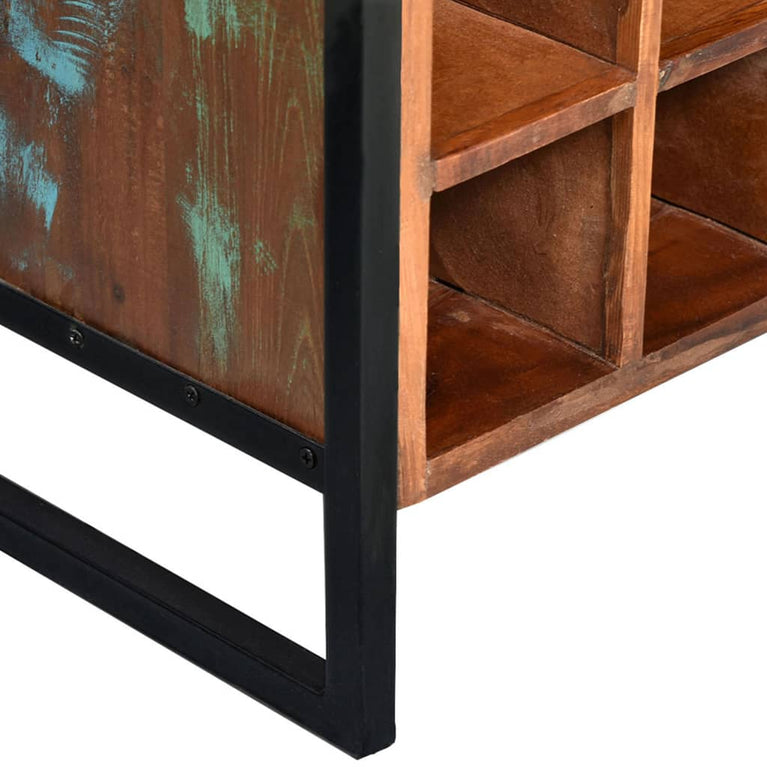 Wijnrek voor 16 flessen massief gerecycled hout MeubelReus