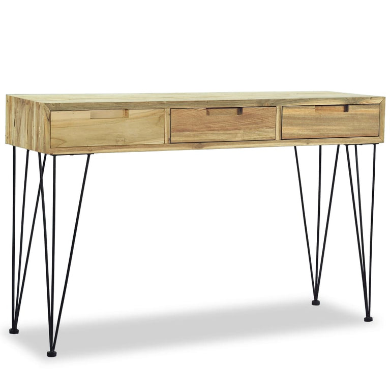 Wandtafel 120x35x76 cm massief teakhout MeubelReus