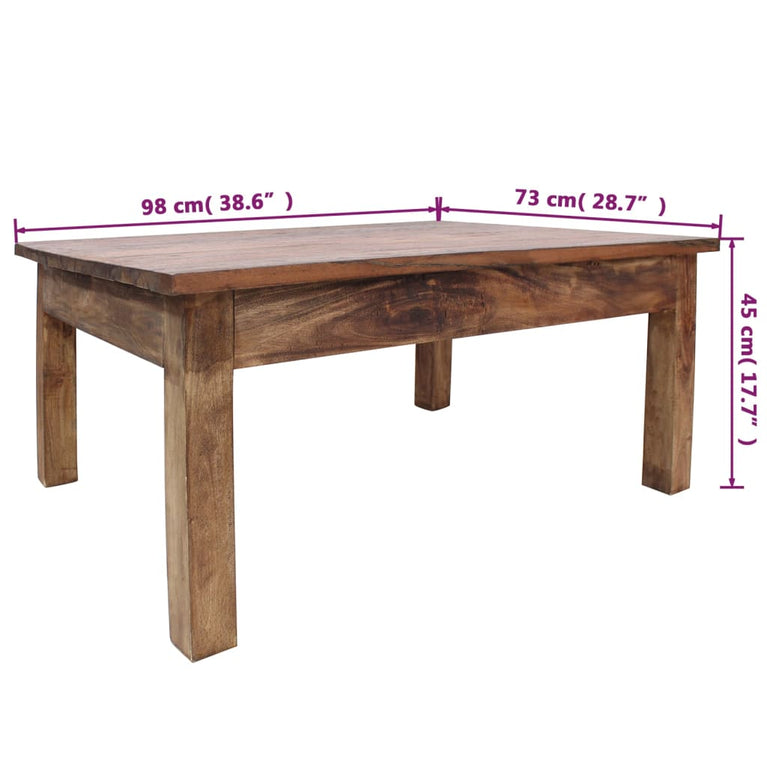 Salontafel 98x73x45 cm massief gerecycled hout MeubelReus