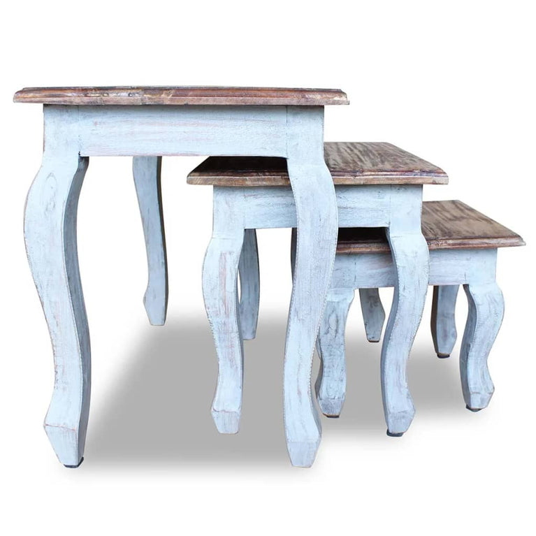 3-delige Tafeltjesset massief gerecycled hout MeubelReus