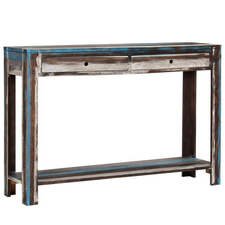 Wandtafel vintage stijl 118x30x80 cm massief hout MeubelReus