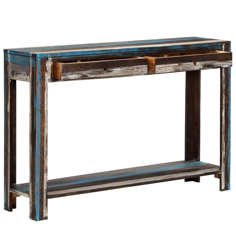 Wandtafel vintage stijl 118x30x80 cm massief hout MeubelReus