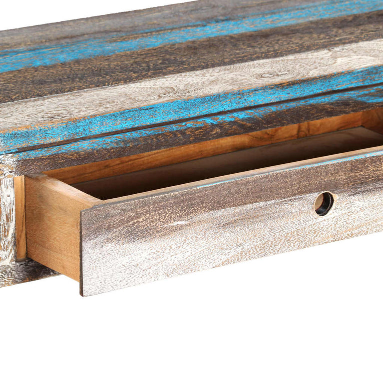 Wandtafel vintage stijl 118x30x80 cm massief hout MeubelReus