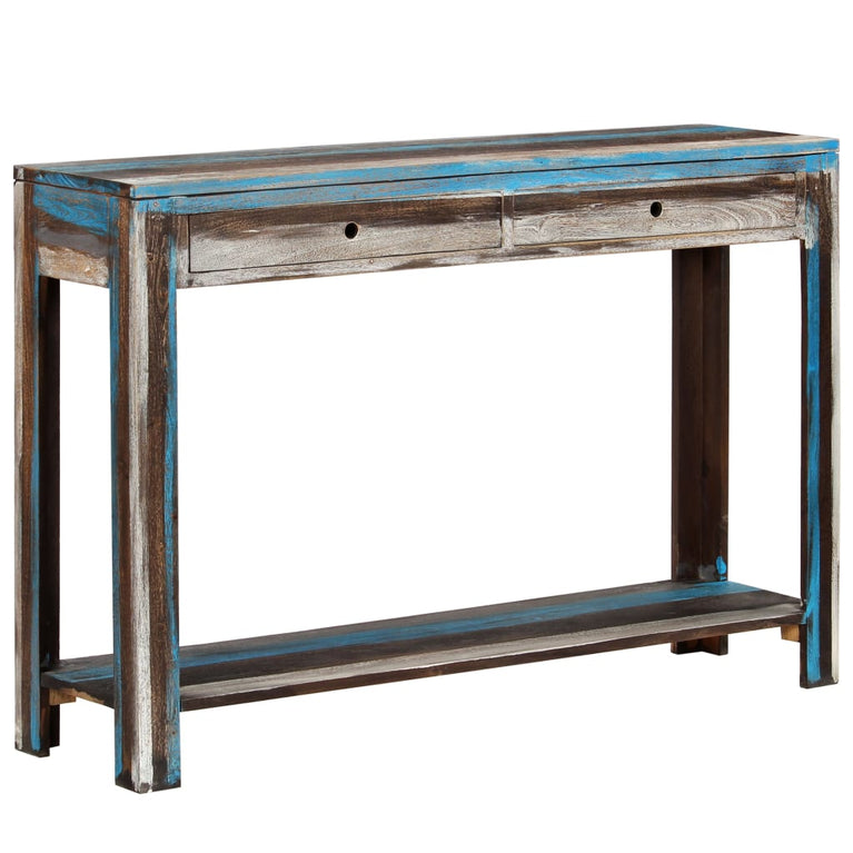 Wandtafel vintage stijl 118x30x80 cm massief hout MeubelReus