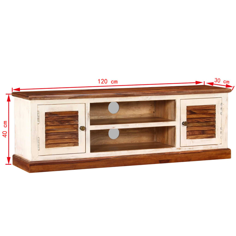Tv-meubel 120x30x40 cm massief sheesham/mangohout MeubelReus