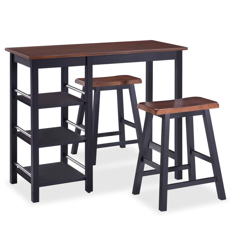 3-delige Barset MDF zwart MeubelReus