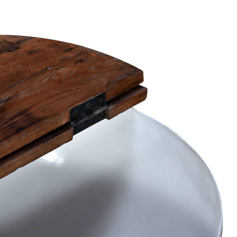 Salontafel komvormig massief gerecycled hout wit MeubelReus