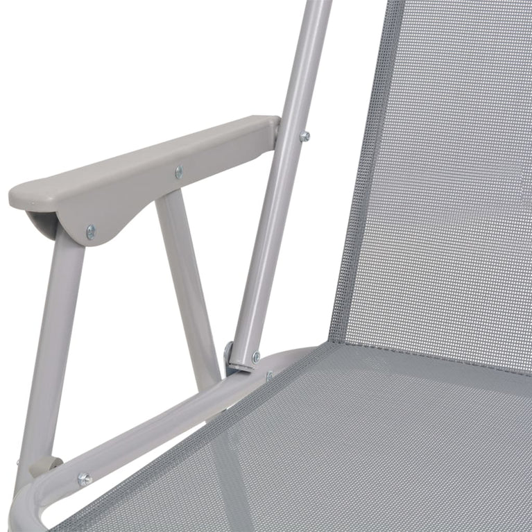 6-delige Tuinset staal en textileen grijs MeubelReus