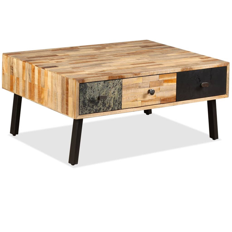Salontafel 90x65x40 cm massief gerecycled teakhout MeubelReus