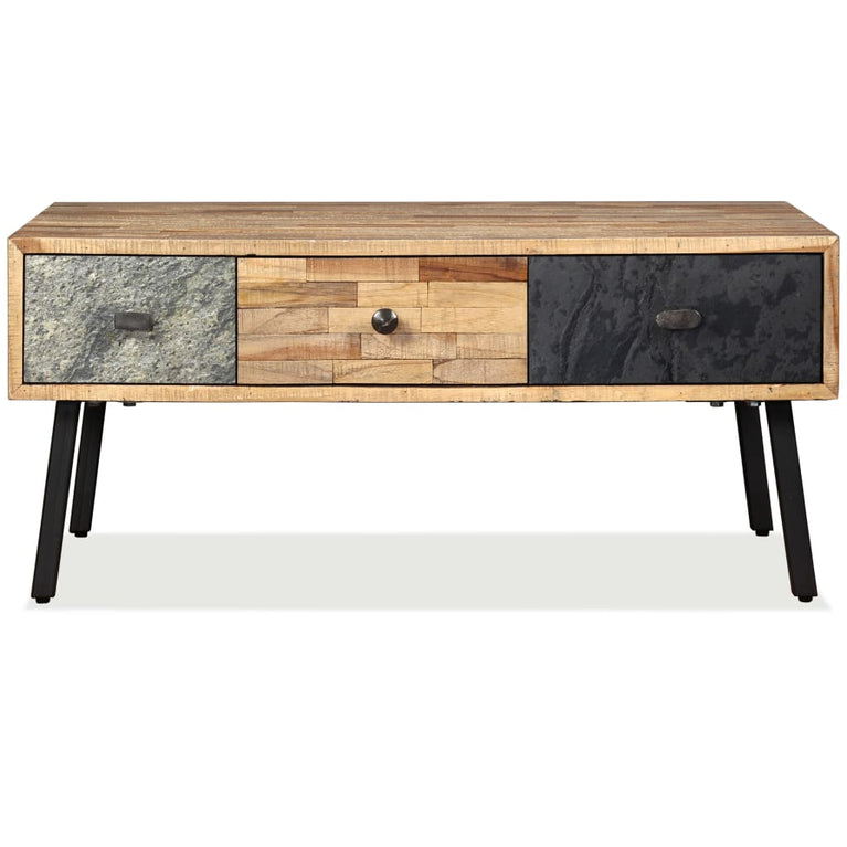 Salontafel 90x65x40 cm massief gerecycled teakhout MeubelReus