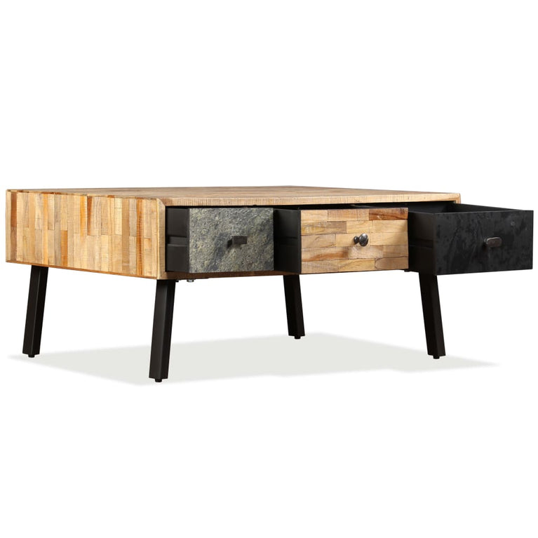 Salontafel 90x65x40 cm massief gerecycled teakhout MeubelReus