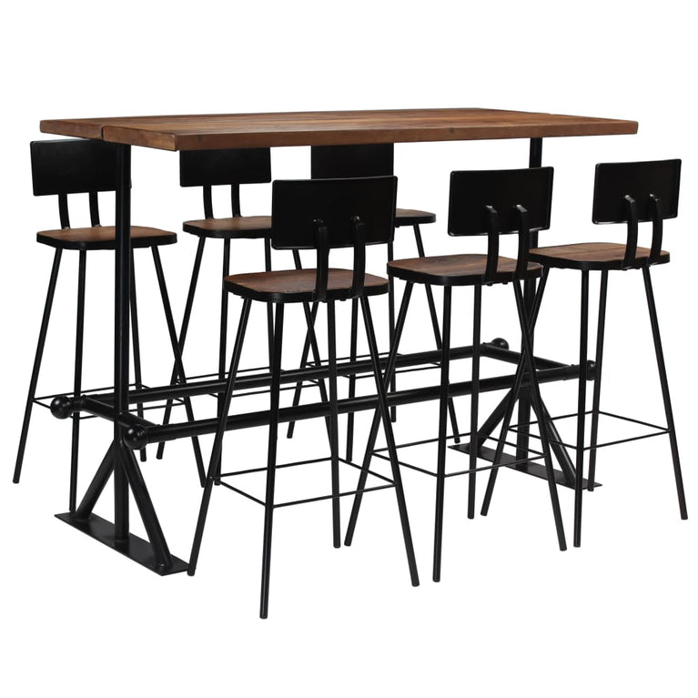 7-delige Barset massief gerecycled hout MeubelReus