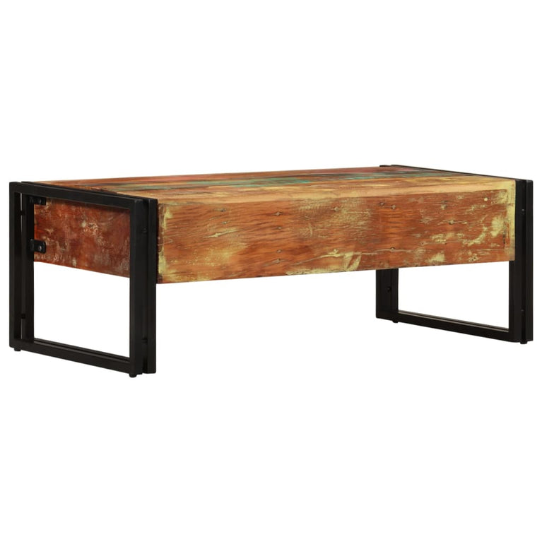 Salontafel met 3 lades 100x50x35 cm massief gerecycled hout MeubelReus
