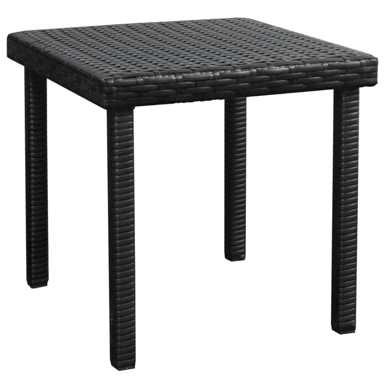 Ligbedden 2 st met tafel poly rattan zwart MeubelReus