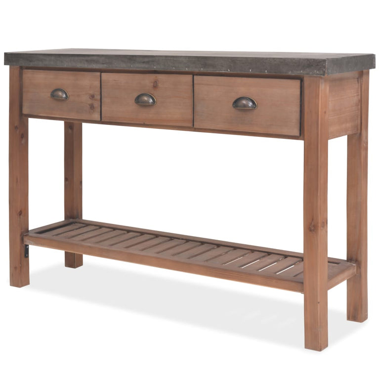 Wandtafel 122x35x80 cm massief vurenhout