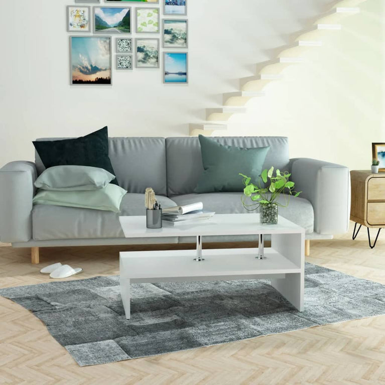 Salontafel 90x59x42 cm spaanplaat wit MeubelReus