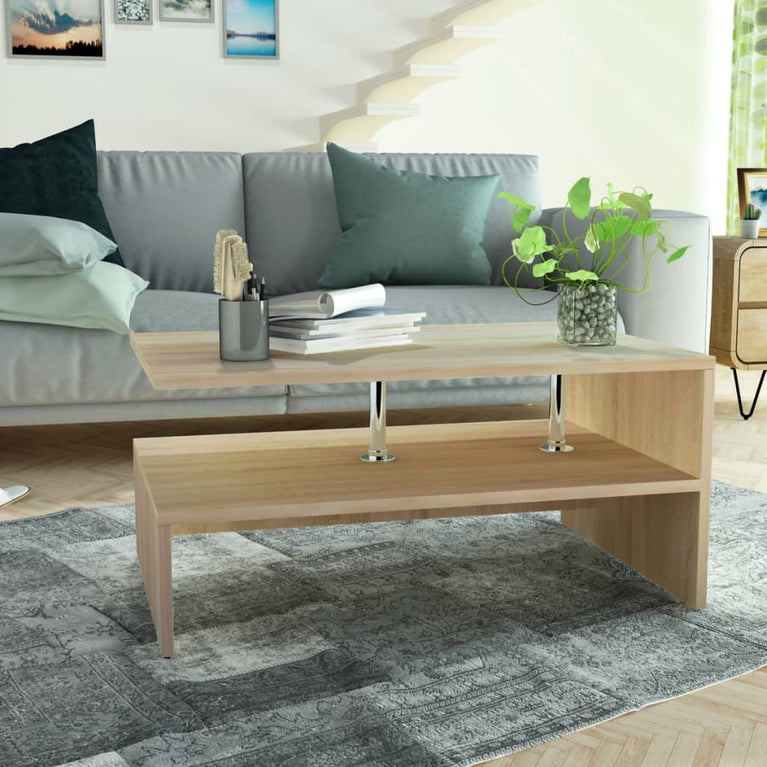 Salontafel 90x59x42 cm spaanplaat eiken MeubelReus