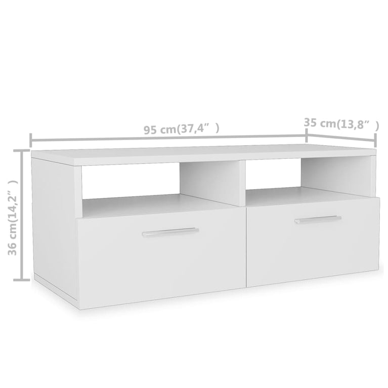 Tv-meubel 95x35x36 cm spaanplaat wit MeubelReus